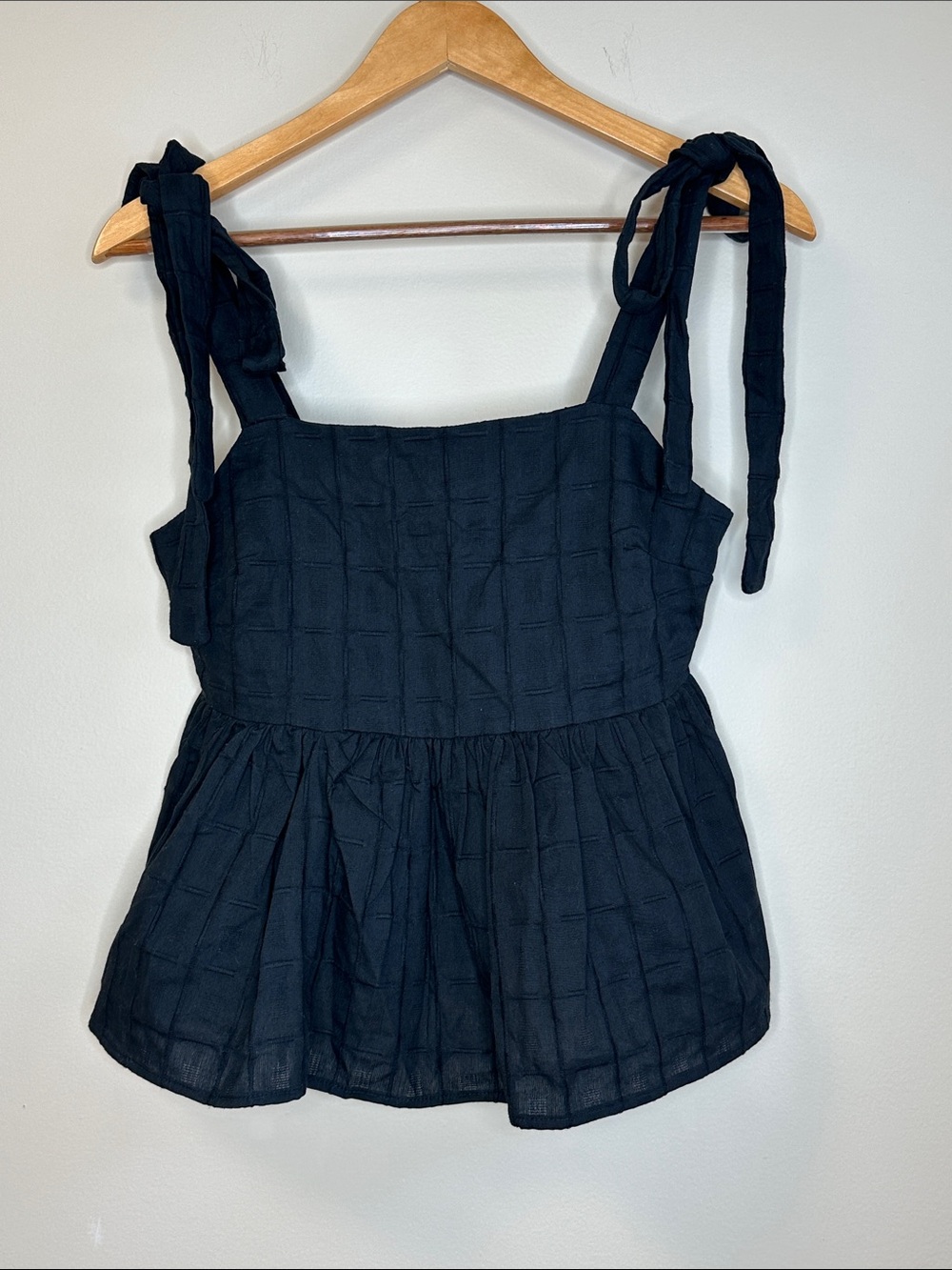 ASOS Black Tie-Shoulder Peplum Camisole
